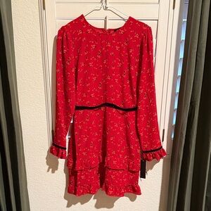 City Studio Vibrant Red Floral Dress